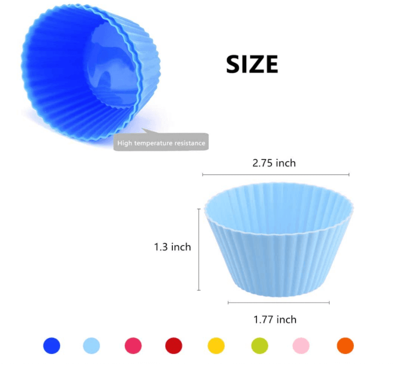 Reusable Colorful Cups Muffin and Cupcake Baking Cup Silicone Cake Mold thumbnail 5