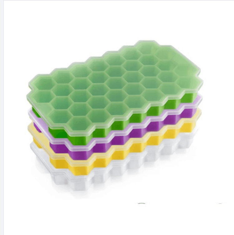 Hot Sale Food Grade 37 Cubes Silicone Ice Cube Tray Honeycomb Ice Mold with Lids thumbnail 5
