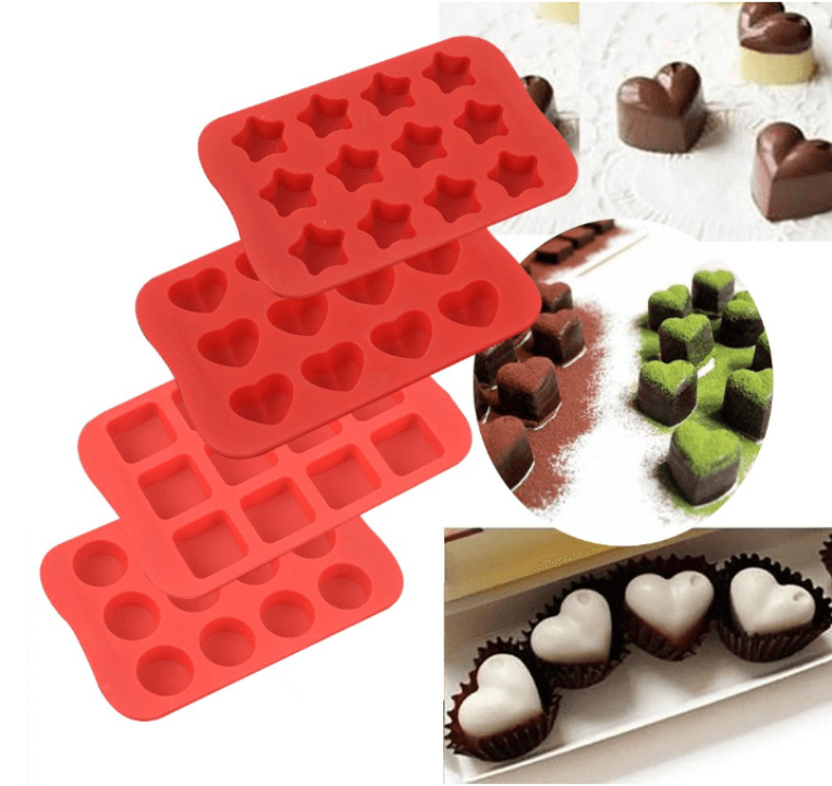 Nonstick Chocolate Gummy Hearts Stars Shells Baking Cake Silicone Candy  Mold Tray  thumbnail 2