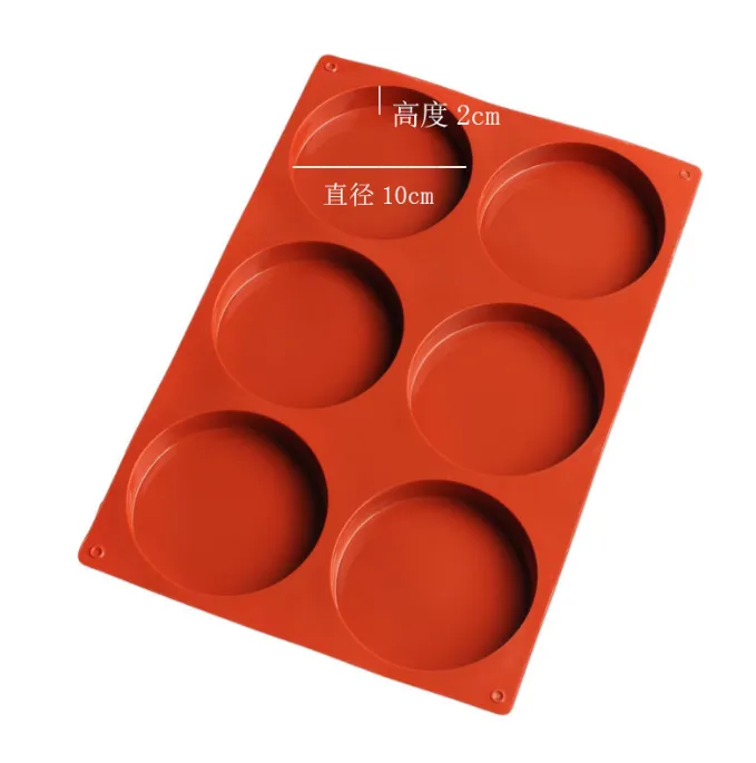 6-Cavity Large Cake Molds Silicone Round Disc Resin Mold Non-Stick for Candy Baking Bakeware Chocolate Coaster thumbnail 2