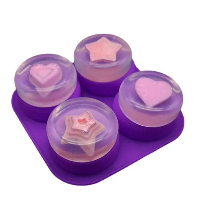 4 Cavity Round Baking Mould Circles Silicone Handmade Soap Making Molds thumbnail 2