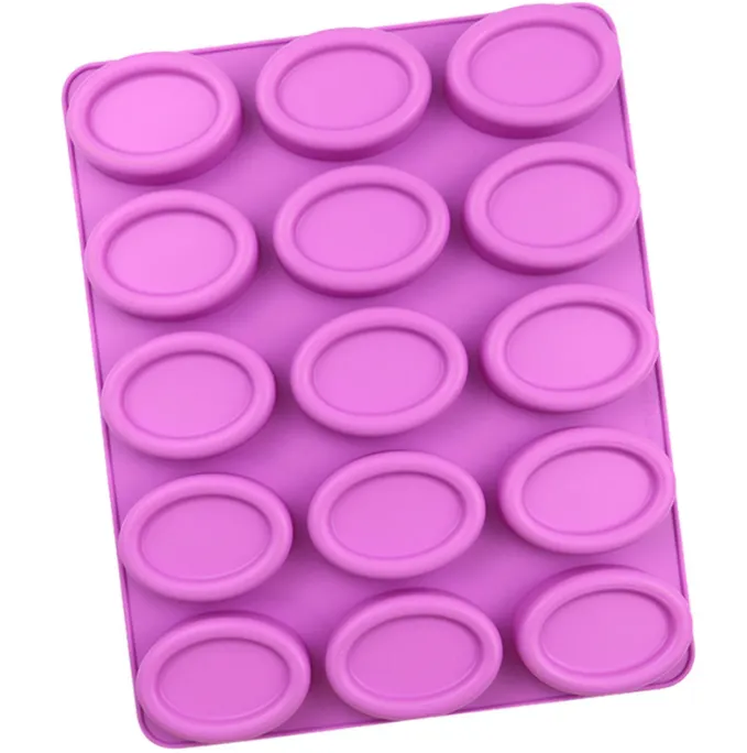 Handmade 15 Cavity Oval Silicone Baking Cake Mould Soap Molds thumbnail 2