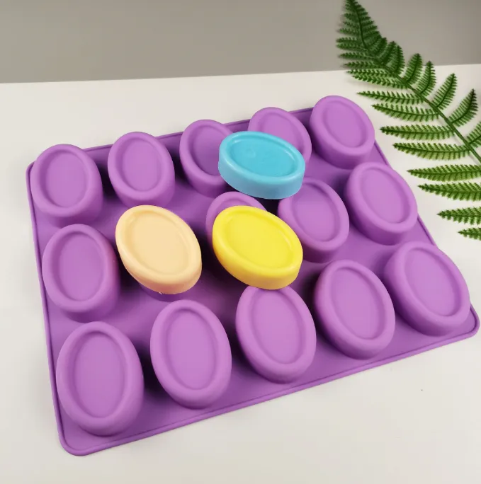 Handmade 15 Cavity Oval Silicone Baking Cake Mould Soap Molds thumbnail 4