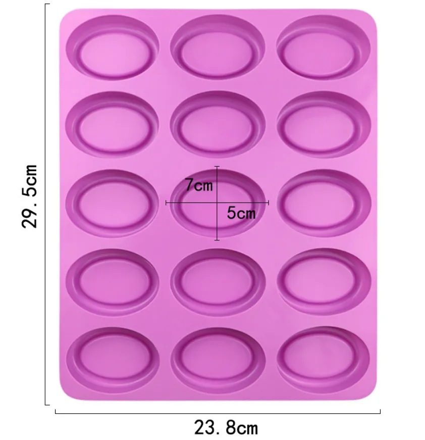 Handmade 15 Cavity Oval Silicone Baking Cake Mould Soap Molds thumbnail 5