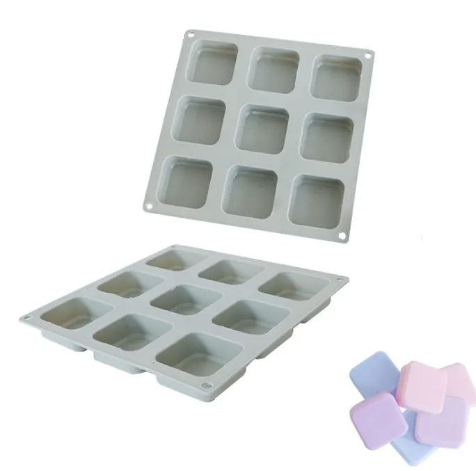 9-Cavity Square  DIY Handmade Silicone Soap Mold thumbnail 4