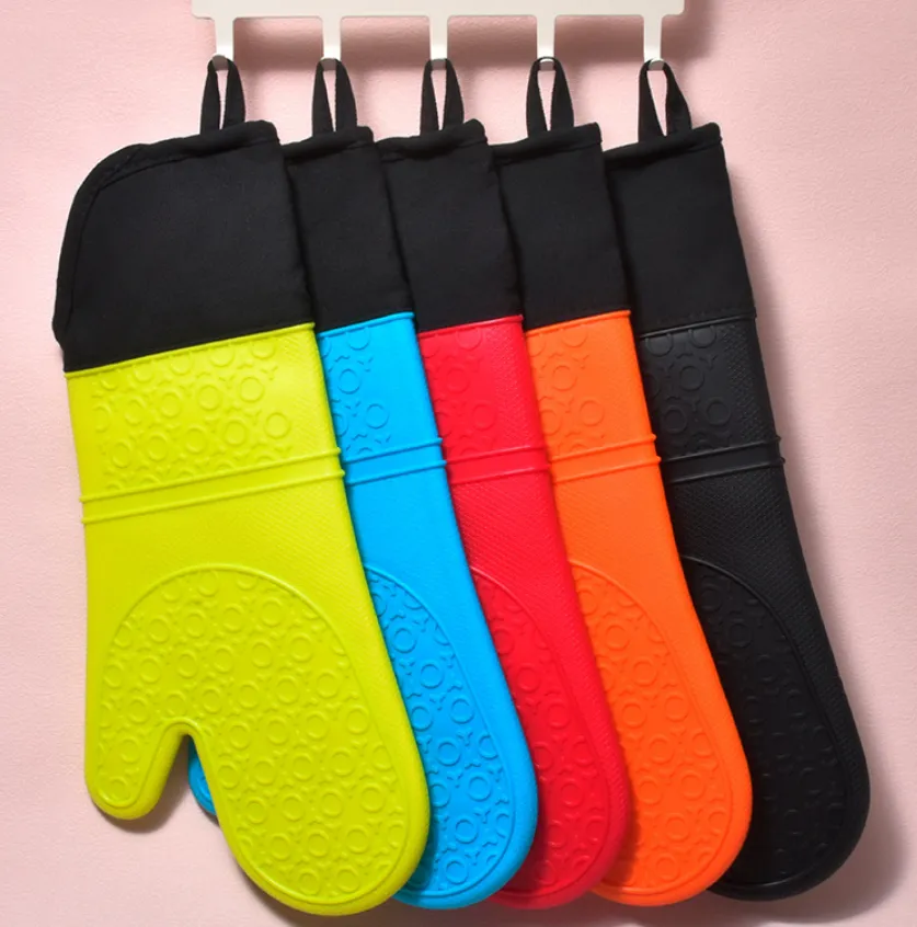 Waterproof Silicone Baking Mitts - Heat Resistant Cooking Gloves