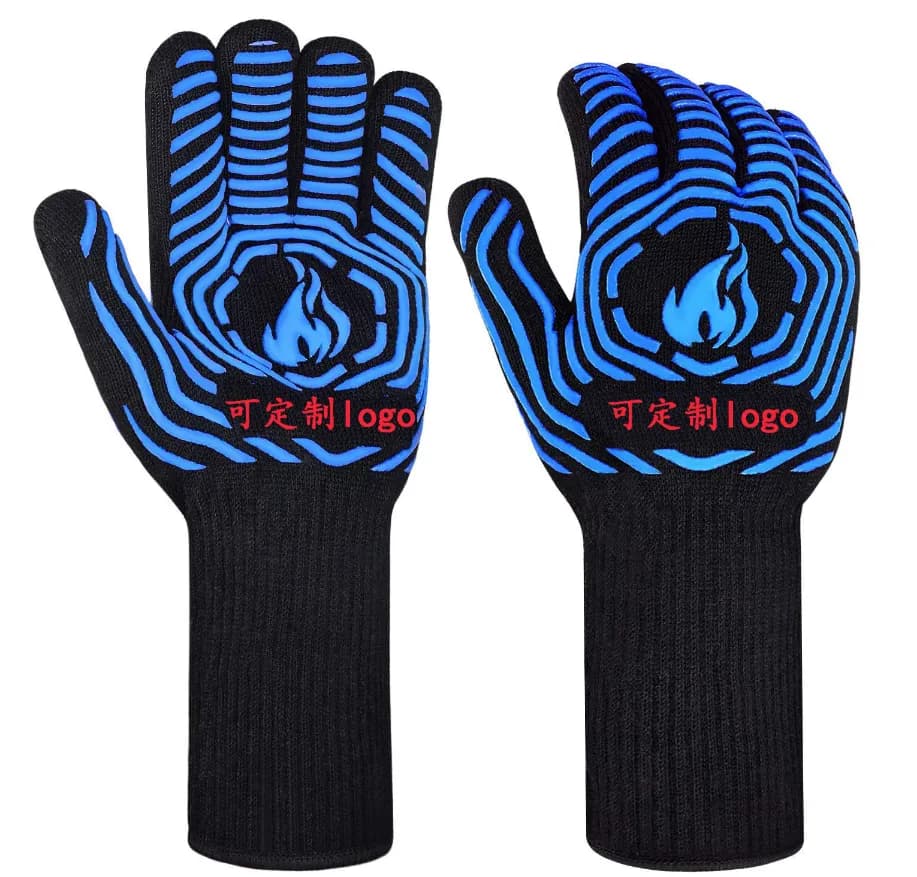 Heat Resistant Silicone Oven Mitts  Barbecue Grill BBQ Mitts thumbnail 2