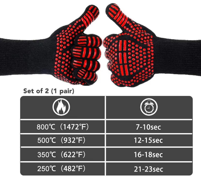 Heat Resistant Silicone Oven Mitts  Barbecue Grill BBQ Mitts thumbnail 4