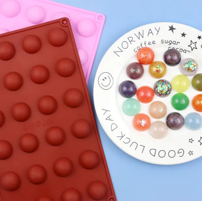 24 Cavities Jelly Mousse Chocolate Molds Semicircle  Silicone Cake Mold