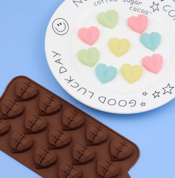 Non-Stick Heart Shaped Silicone Cake Soap Candle Mold Baking Tools DIY Handmade Candy Chocolate Molds