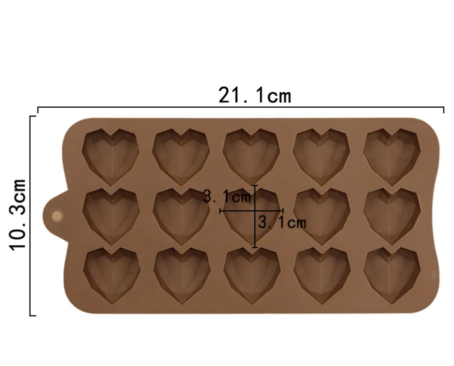 Non-Stick Heart Shaped Silicone Cake Soap Candle Mold Baking Tools DIY Handmade Candy Chocolate Molds thumbnail 3