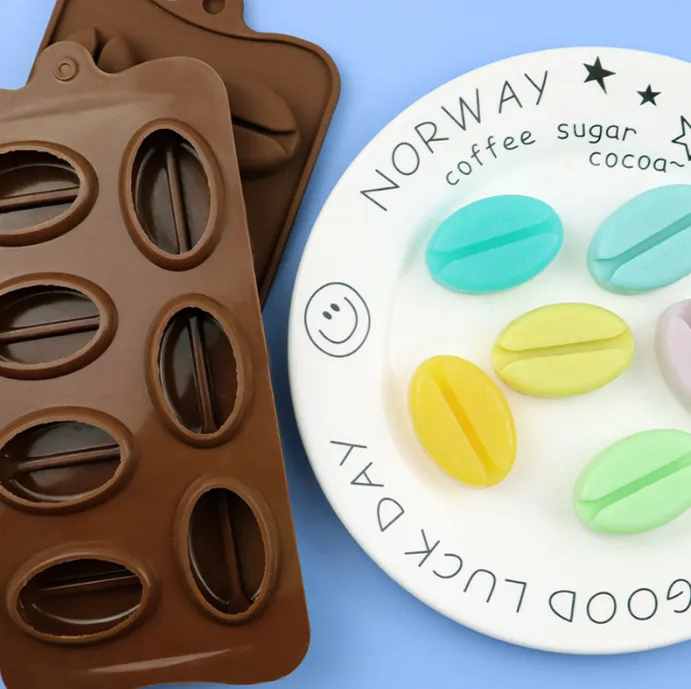 7 Cavity Coffee Bean Silicone Chocolate Mold Plump Lips Baking Cake Decorating Mould  thumbnail 2