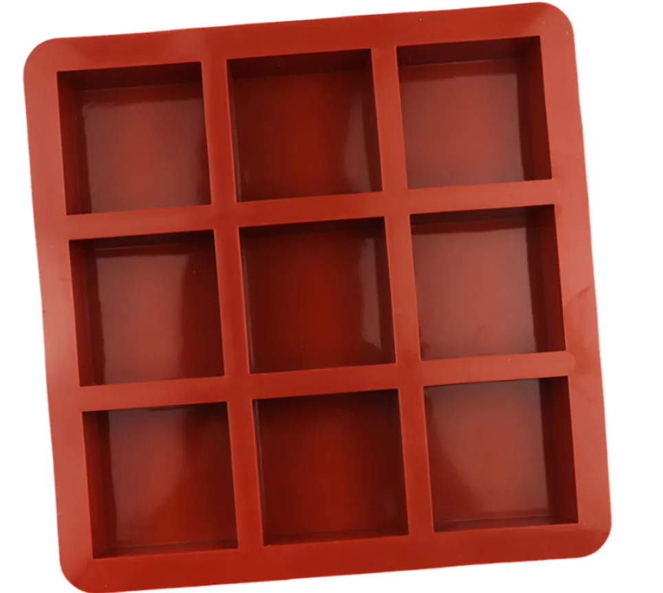  9 Hole square Shape Silicone Cake Mould Home Diy Hand Make Soap Mold thumbnail 3